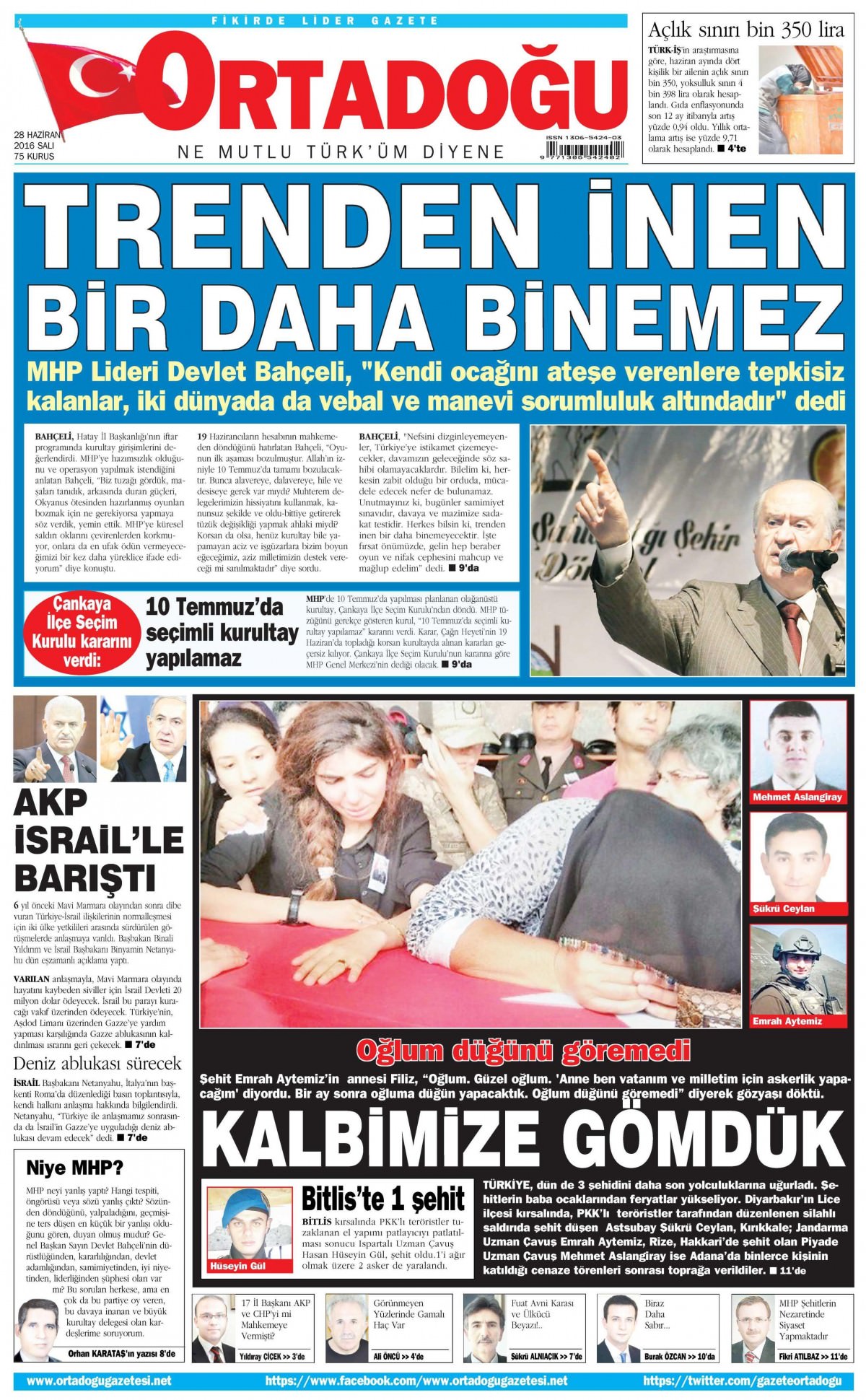 28 Haziran 2016 gazete manşetleri - 506