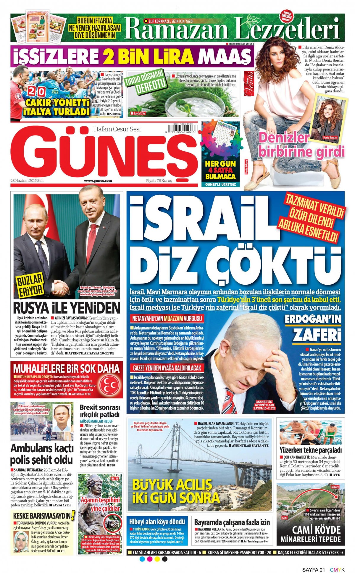 28 Haziran 2016 gazete manşetleri - 665