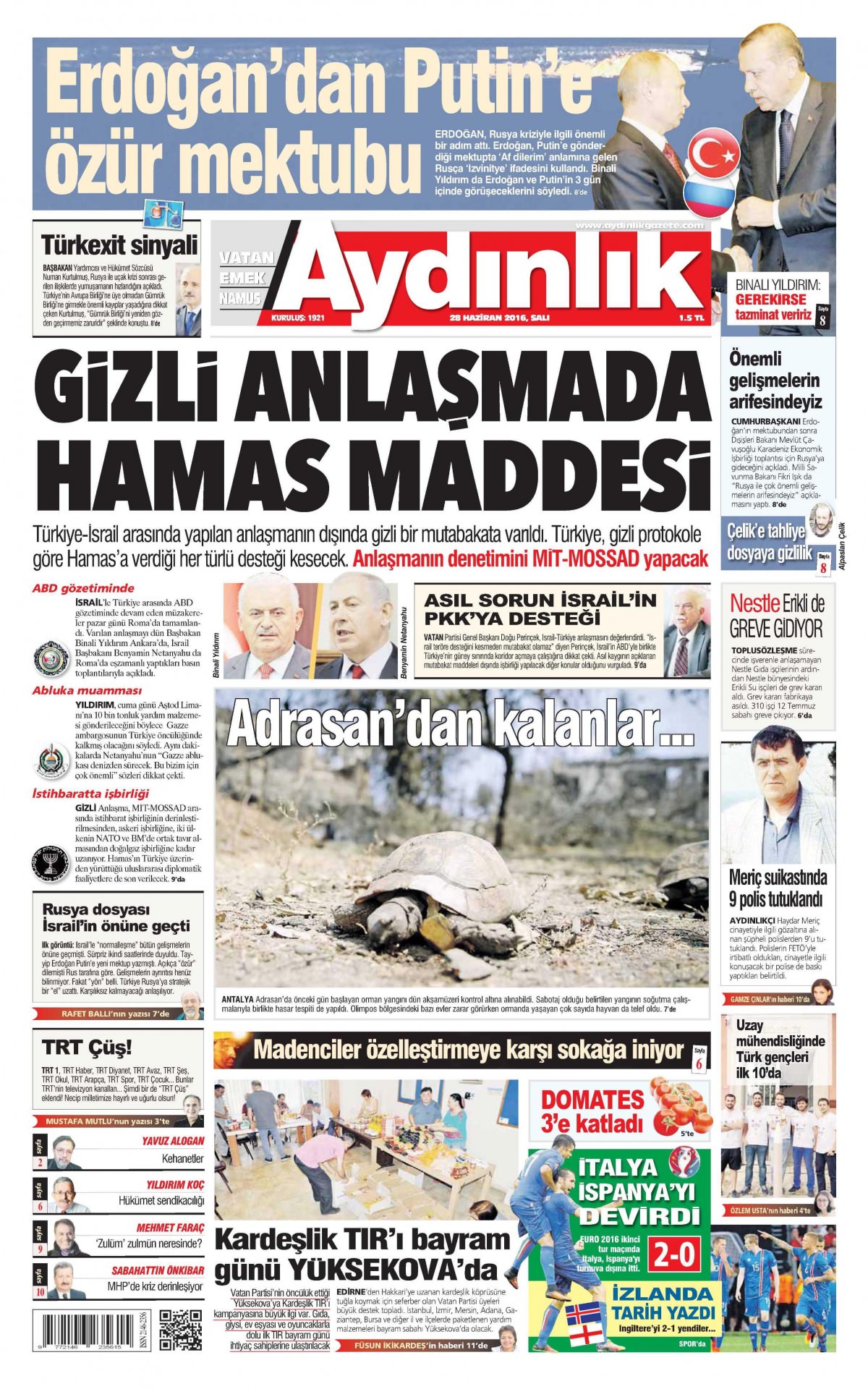 28 Haziran 2016 gazete manşetleri - 673