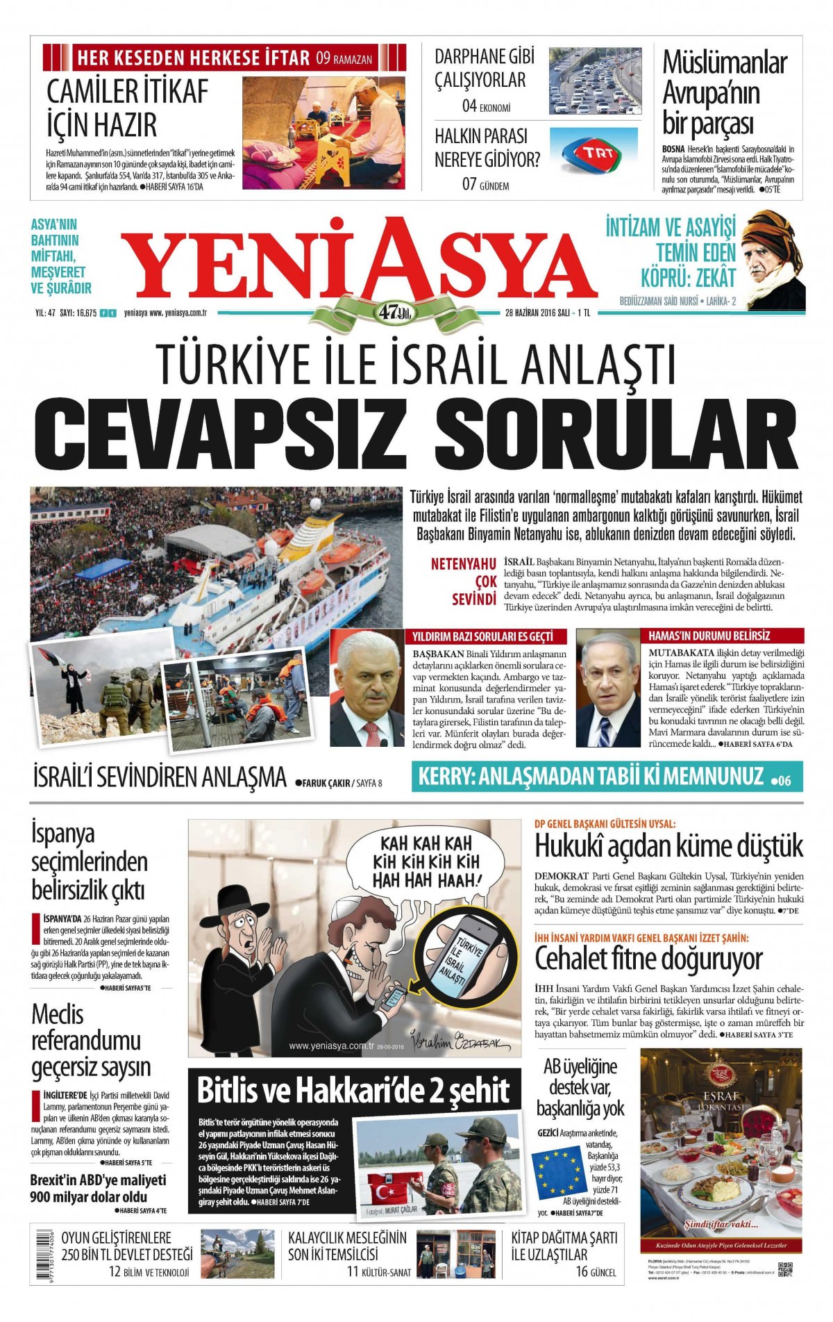 28 Haziran 2016 gazete manşetleri - 606