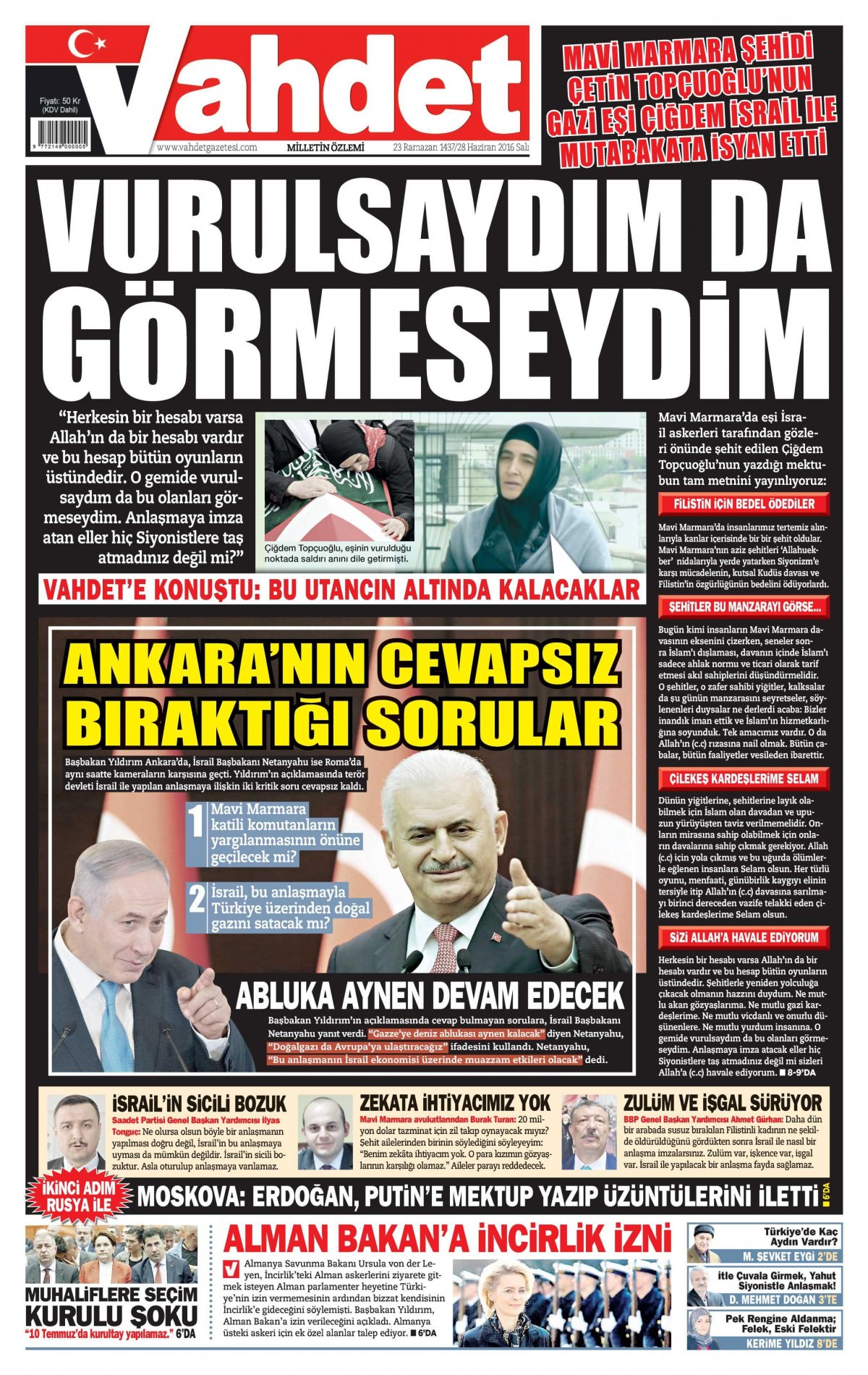 28 Haziran 2016 gazete manşetleri - 863