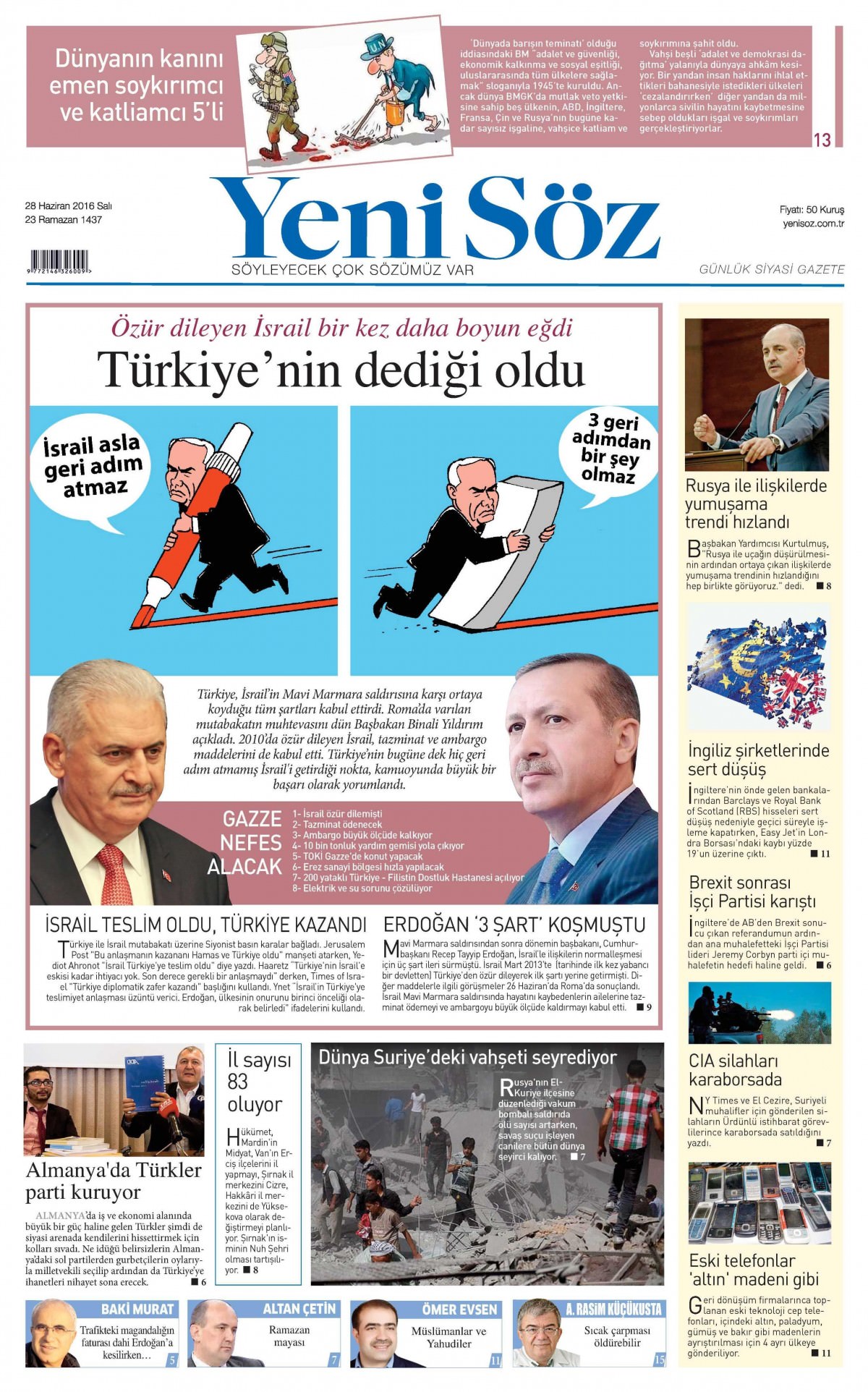 28 Haziran 2016 gazete manşetleri - 859