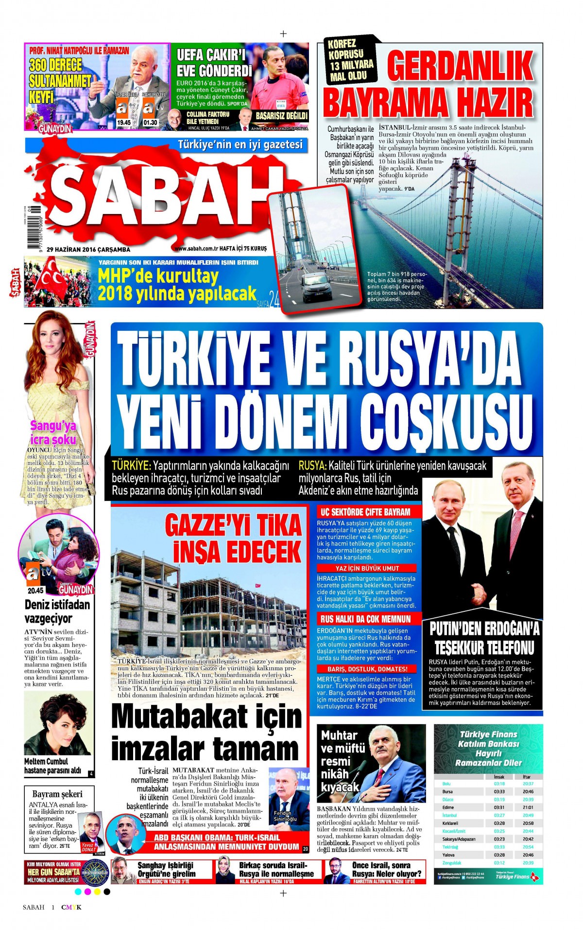 29 Haziran 2016 gazete manşetleri - 894