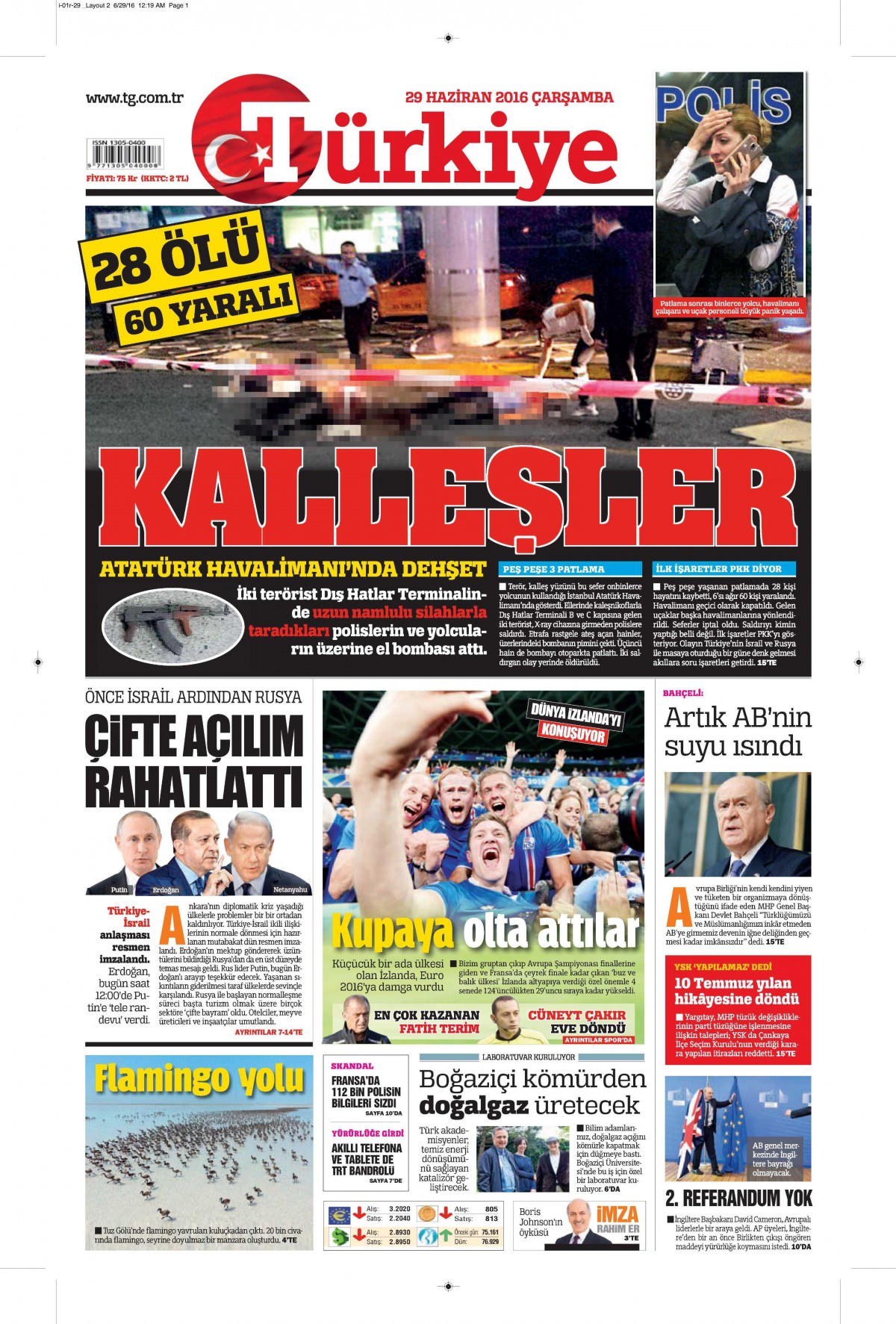 29 Haziran 2016 gazete manşetleri - 917