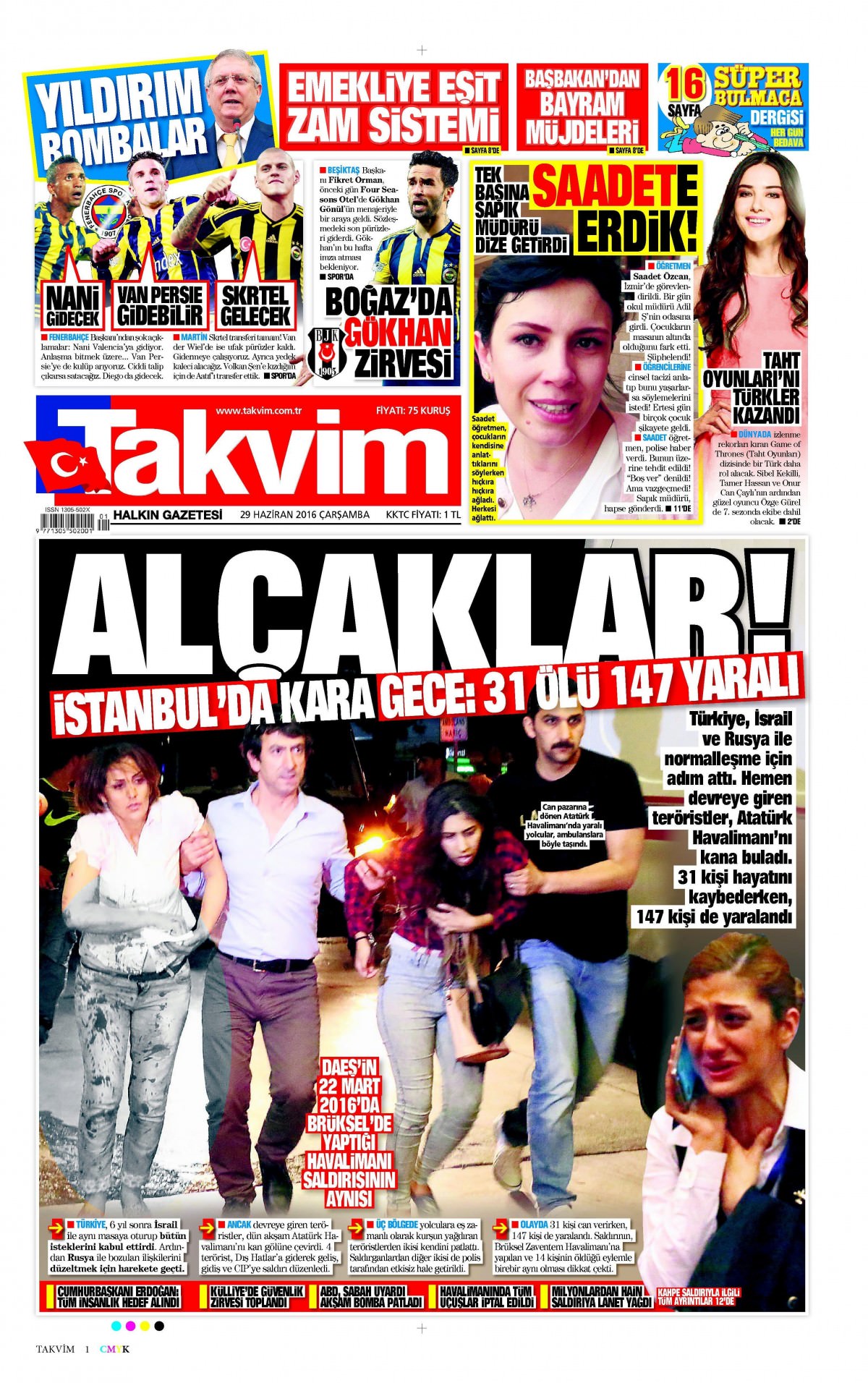 29 Haziran 2016 gazete manşetleri - 765