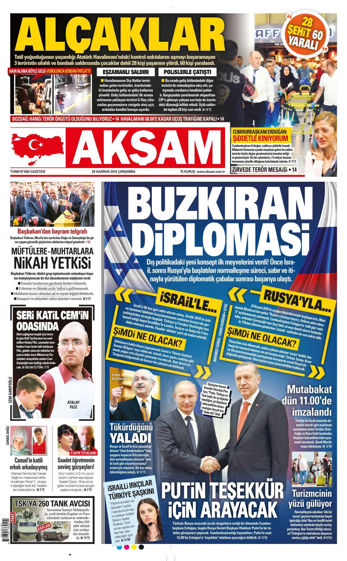 29 Haziran 2016 gazete manşetleri - 552