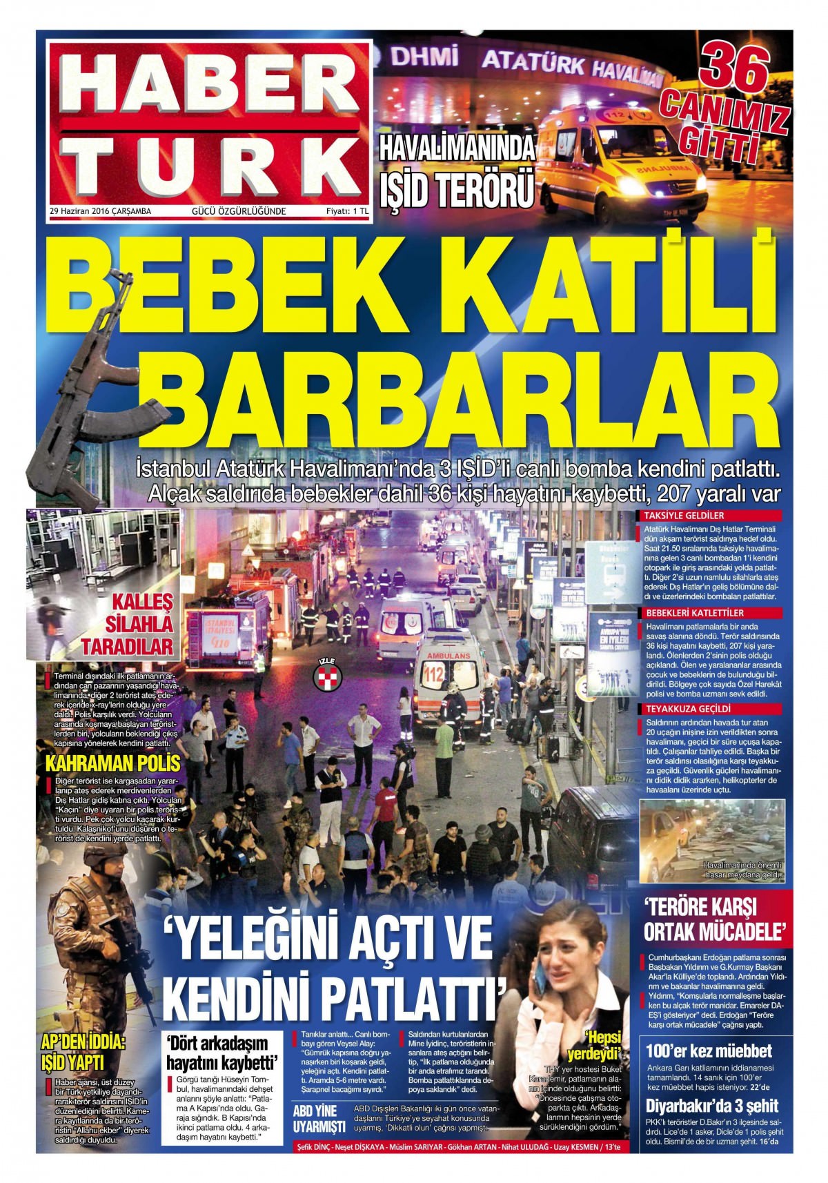 29 Haziran 2016 gazete manşetleri - 679