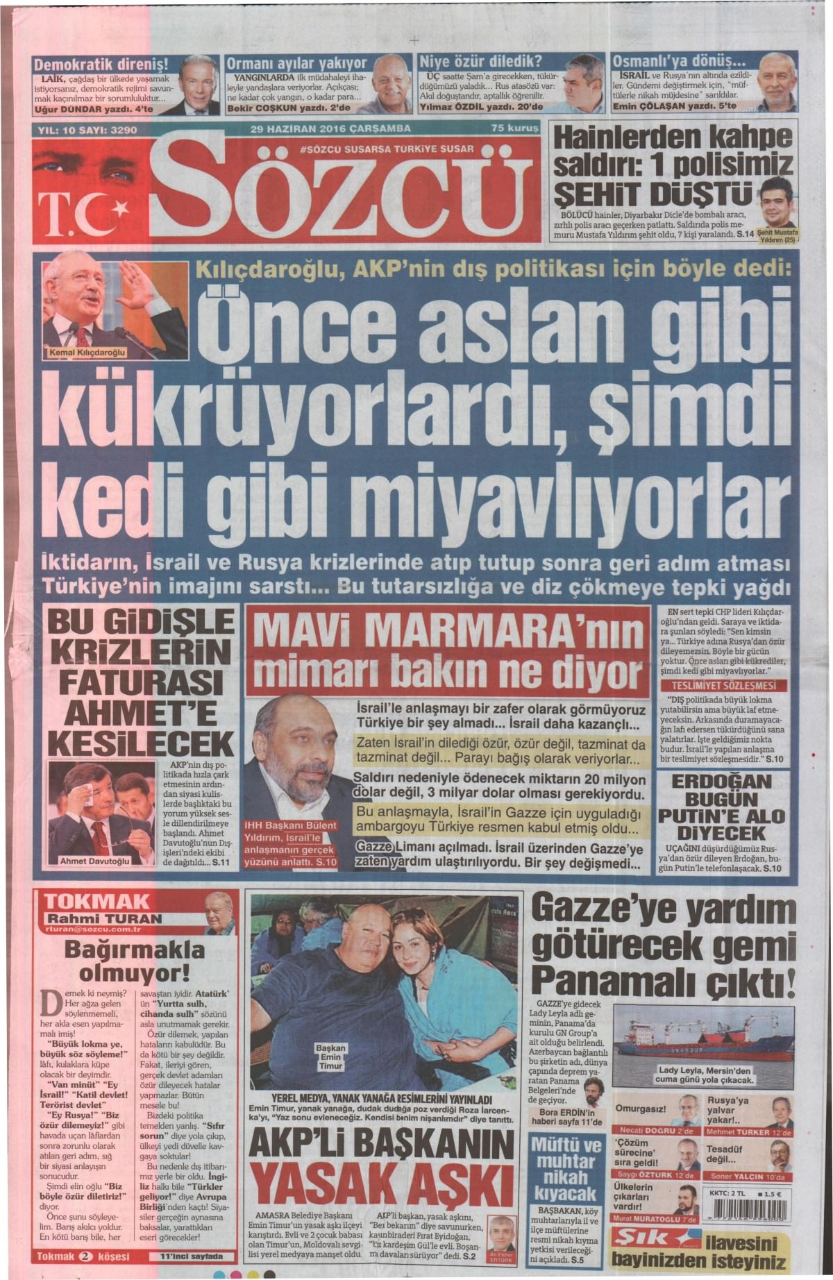 29 Haziran 2016 gazete manşetleri - 531