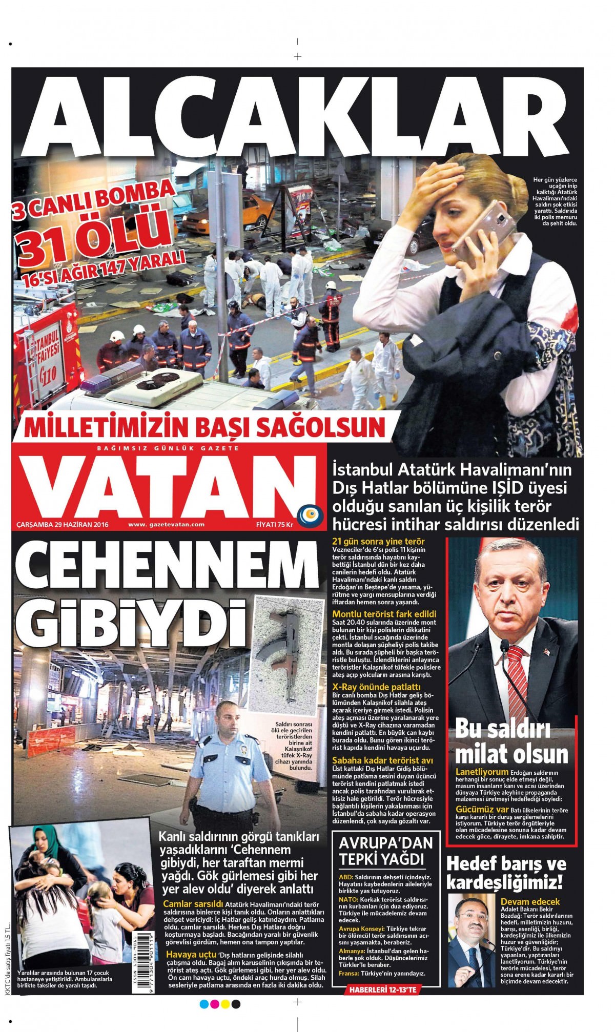 29 Haziran 2016 gazete manşetleri - 691