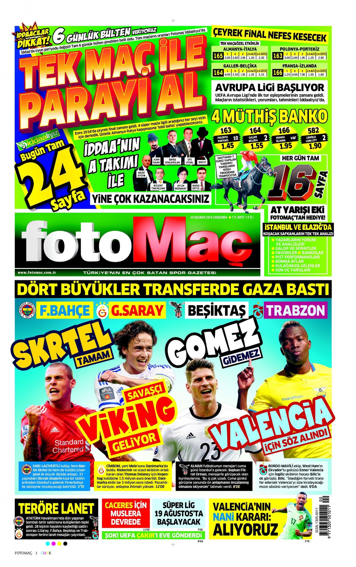 29 Haziran 2016 gazete manşetleri - 696