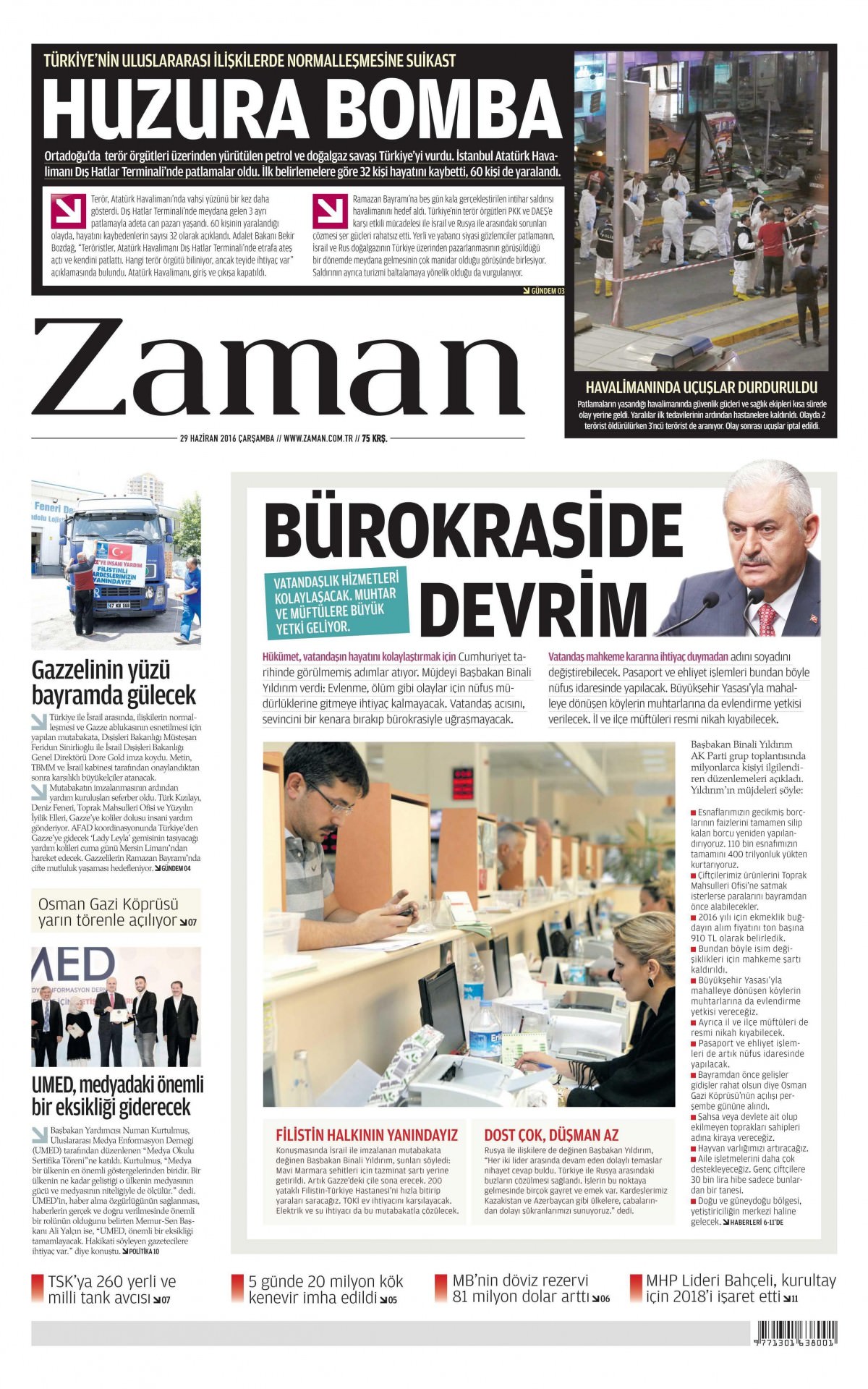 29 Haziran 2016 gazete manşetleri - 870