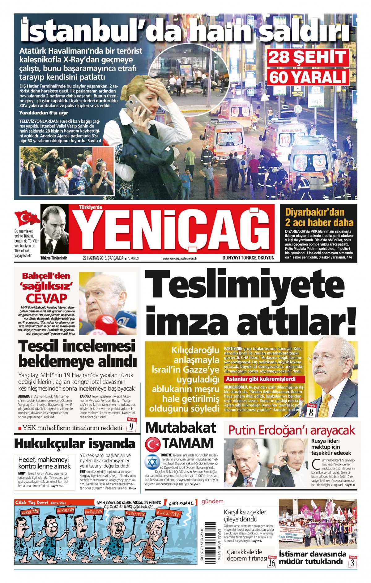 29 Haziran 2016 gazete manşetleri - 606