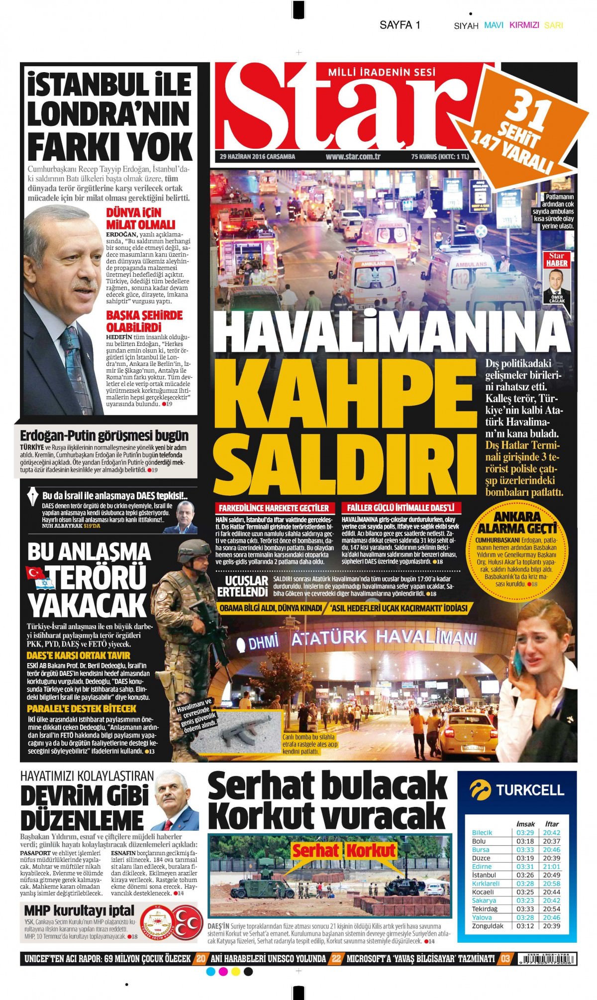 29 Haziran 2016 gazete manşetleri - 866