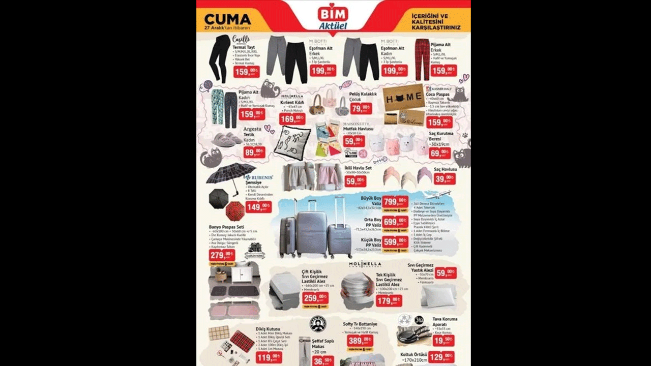 BİM aktuel 27 Aralık kataloğuyla yayımlandı. - 1