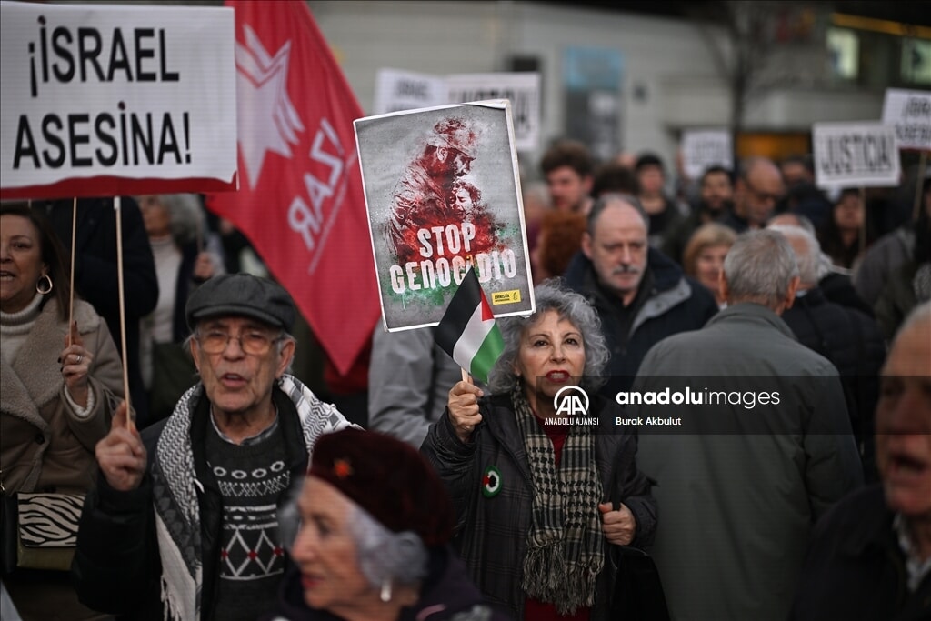 Madrid'de İsrail karşıtı protesto: Gazze'ye saldırılar kınandı - 6