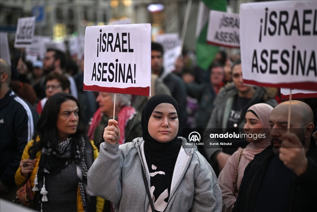 Madrid'de İsrail karşıtı protesto: Gazze'ye saldırılar kınandı - 4