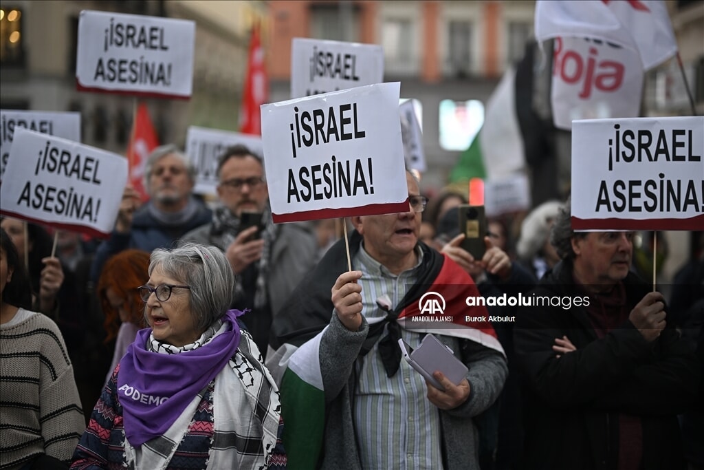 Madrid'de İsrail karşıtı protesto: Gazze'ye saldırılar kınandı - 7