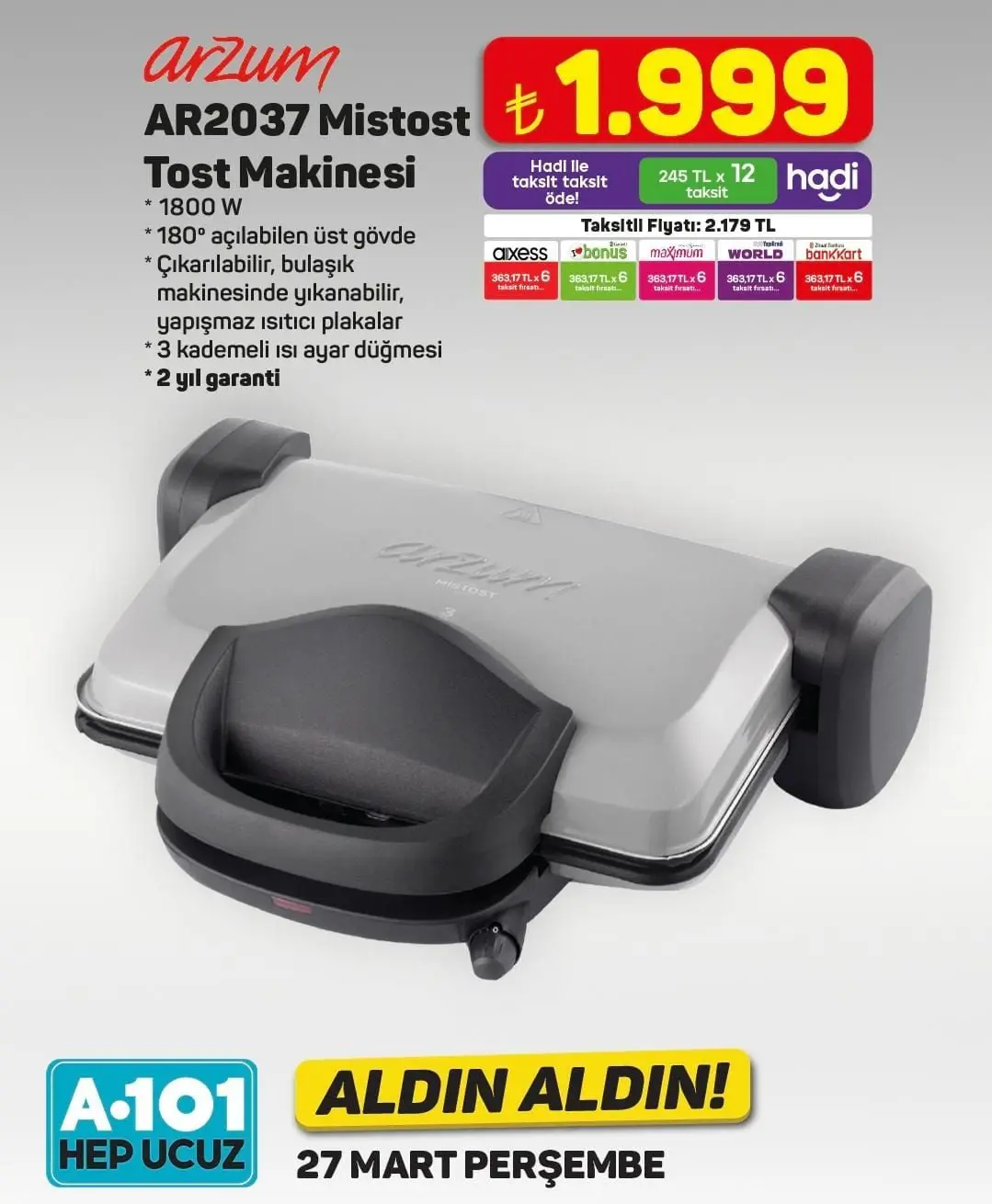 A101'de Bu Hafta Neler Var? 27 Mart - 2 Nisan İndirimli Ürünler Listesi - 94059