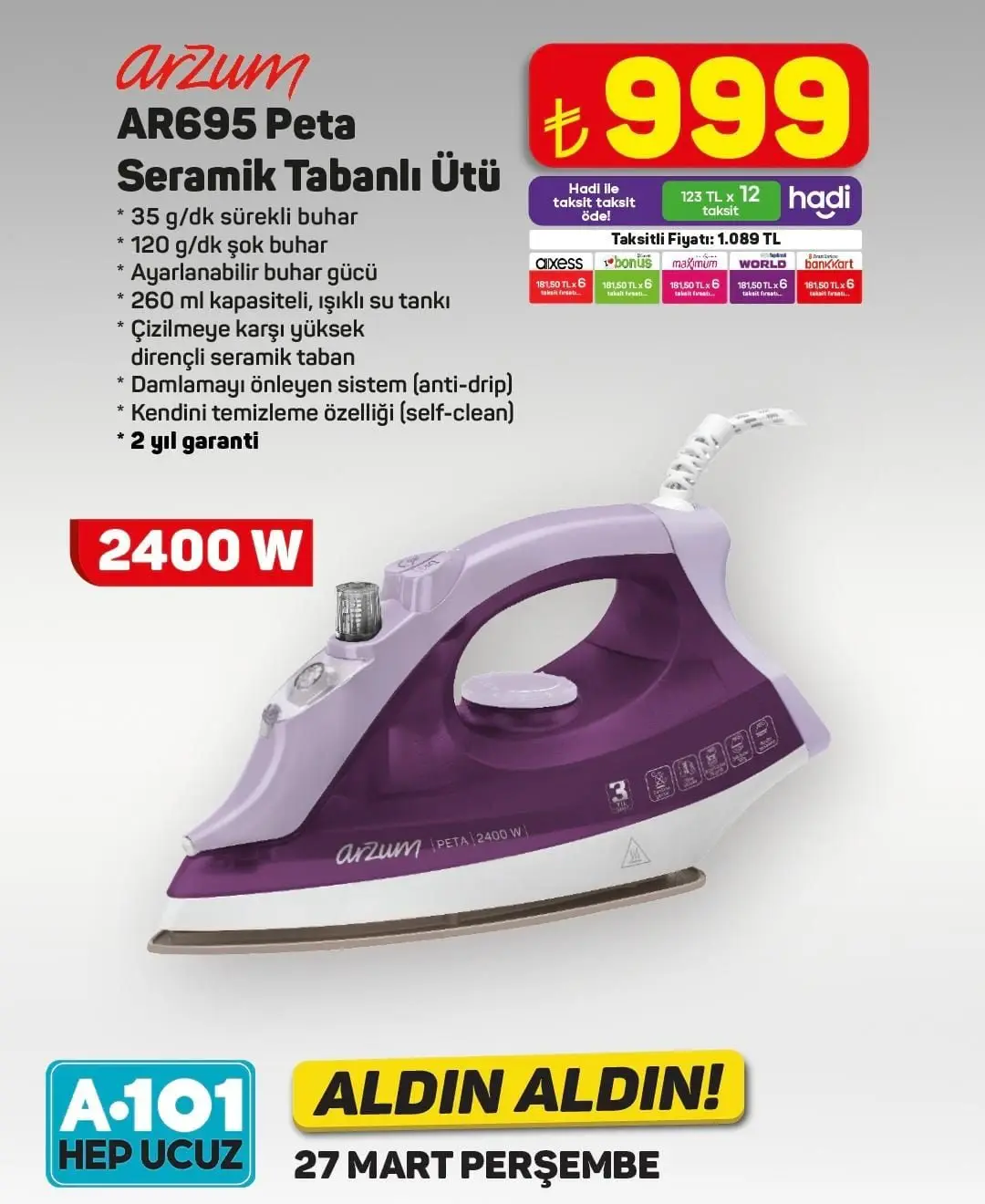 A101'de Bu Hafta Neler Var? 27 Mart - 2 Nisan İndirimli Ürünler Listesi - 8