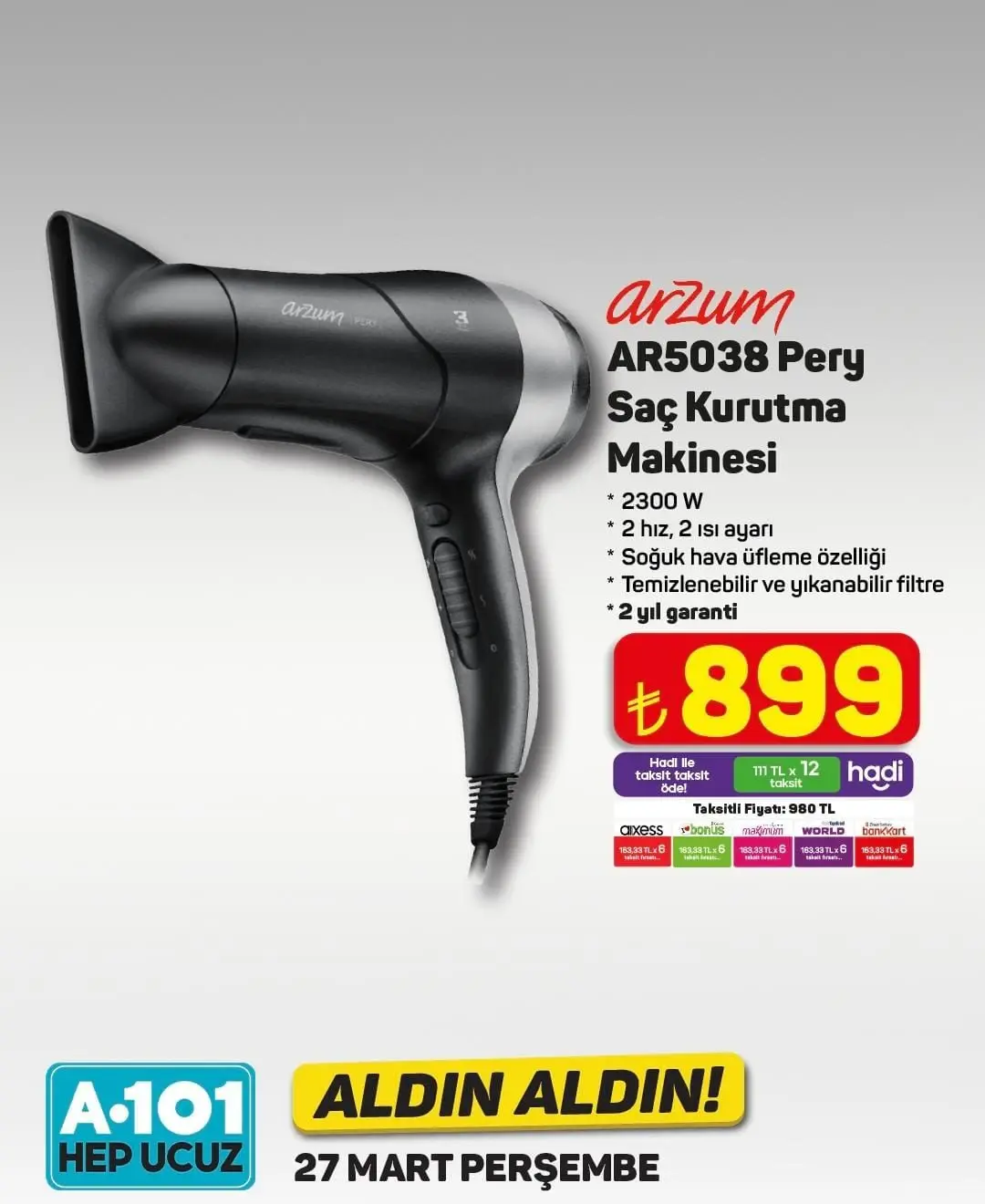 A101'de Bu Hafta Neler Var? 27 Mart - 2 Nisan İndirimli Ürünler Listesi - 94067