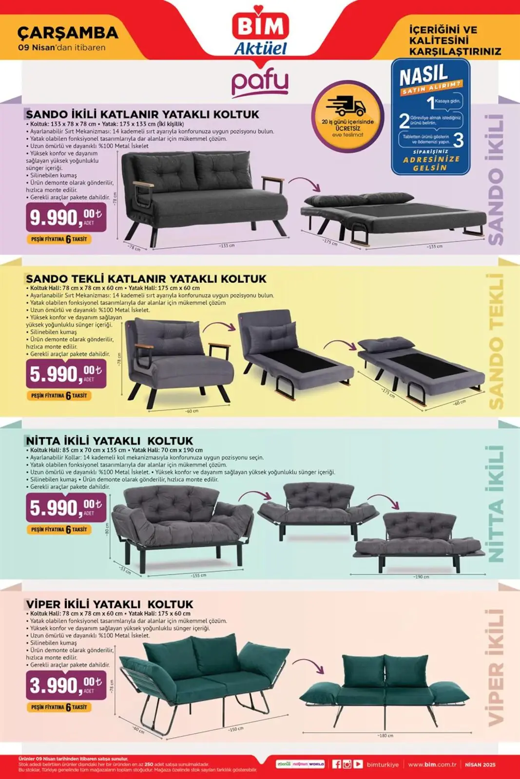 BİM 9 Nisan 2025 Çarşamba aktüel ürünler kataloğu yayınlandı: Buzdolabı, yataklı koltuk ve daha fazlası raflarda - 1