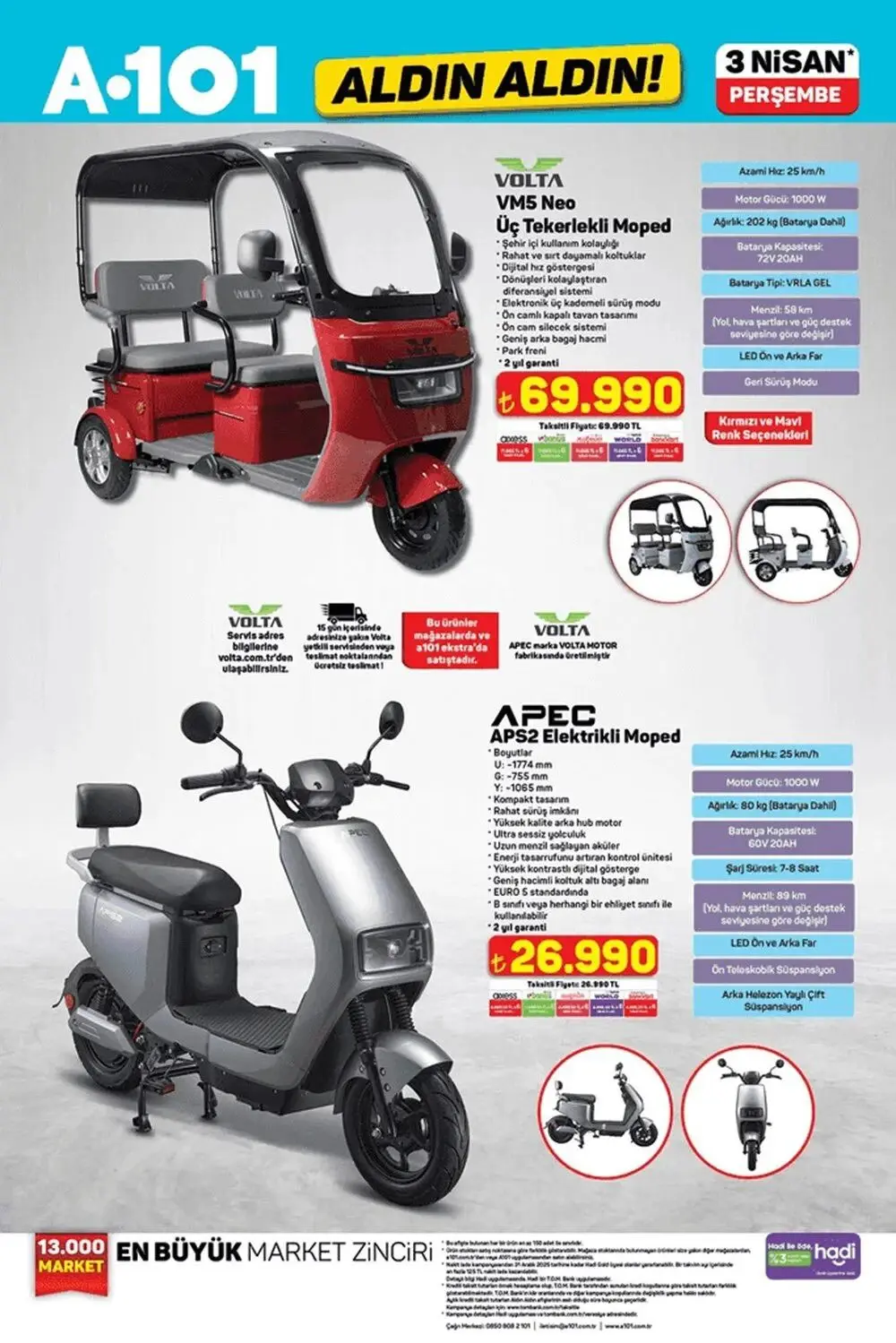 A101 3 Nisan 2025 Perşembe aktüel ürünler kataloğu: Moped, beyaz eşya ve daha fazlası - 2