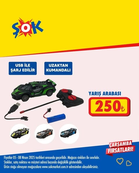 ŞOK'ta bu hafta yarış başlıyor! Uzaktan kumandalı yarış arabası çocukların gözdesi oldu - 94552