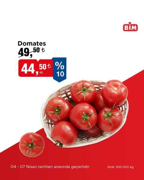 BİM'de 4-7 Nisan tarihleri arasında taze meyve ve sebzelerde indirim fırsatı - 94577