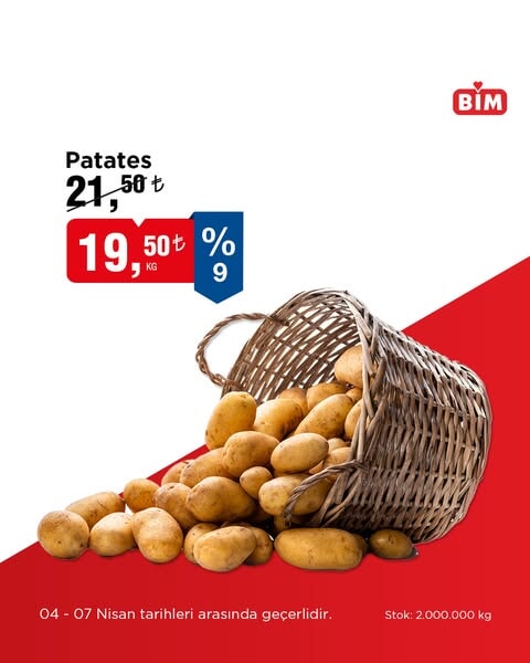BİM'de 4-7 Nisan tarihleri arasında taze meyve ve sebzelerde indirim fırsatı - 94581
