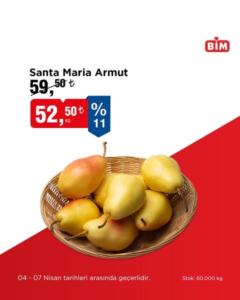 BİM'de 4-7 Nisan tarihleri arasında taze meyve ve sebzelerde indirim fırsatı - 94583