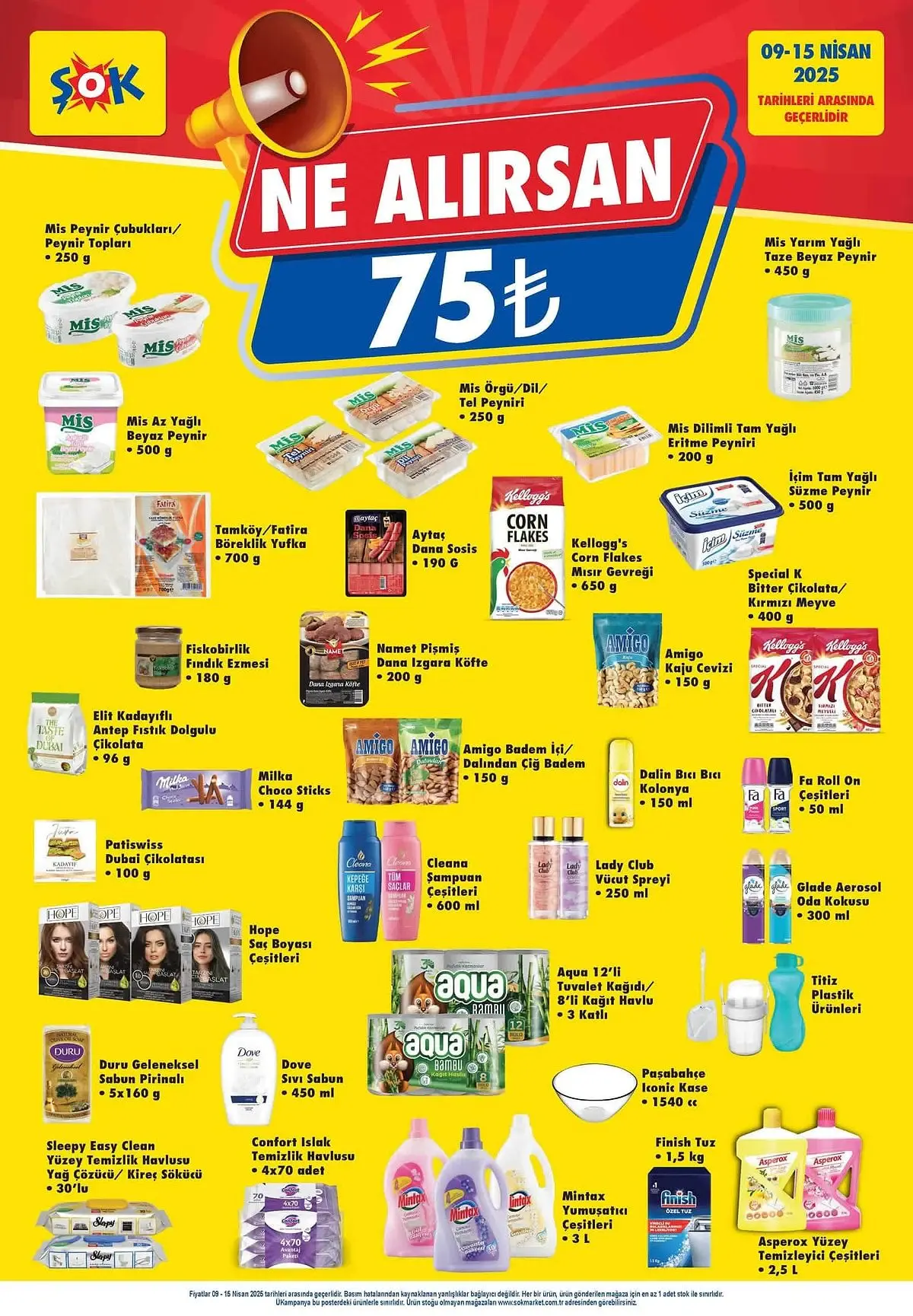 ŞOK Marketlerinde 9-15 Nisan 2025 tarihleri arasında geçerli indirimler ve fırsatlar - 94656