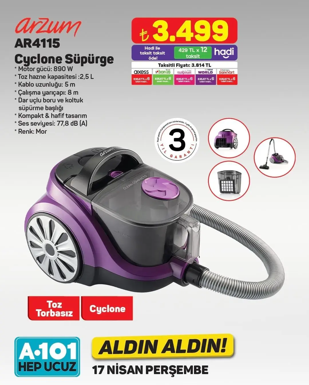 A101 Market 17-23 Nisan 2025 Aktüel Ürünler Kataloğu açıklandı! Yarın hangi ürünlerde indirim var? - 94911