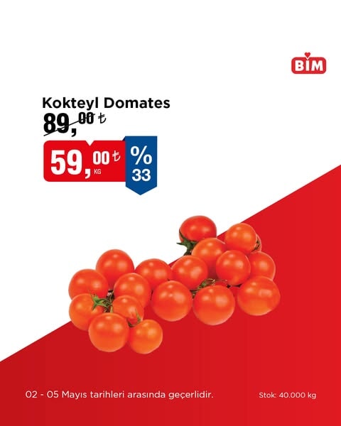 BİM'de 2-5 Mayıs tarihleri arasında indirimler sizleri bekliyor! Seçili Meyve, Sebze ve Ürünlerde aktüel fırsatlar - 94