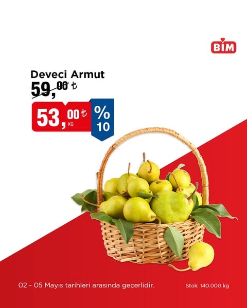 BİM'de 2-5 Mayıs tarihleri arasında indirimler sizleri bekliyor! Seçili Meyve, Sebze ve Ürünlerde aktüel fırsatlar - 98