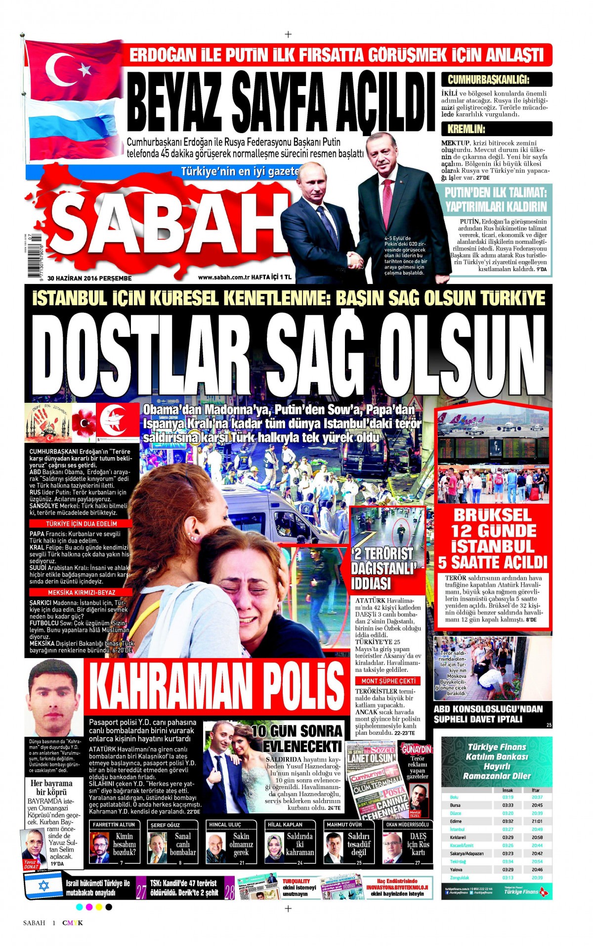 30 Haziran 2016 gazete manşetleri - 20