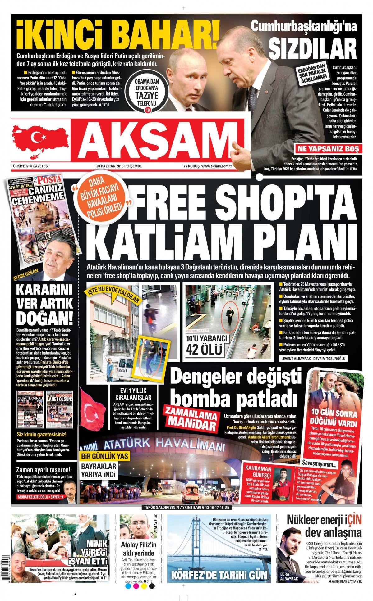30 Haziran 2016 gazete manşetleri - 5