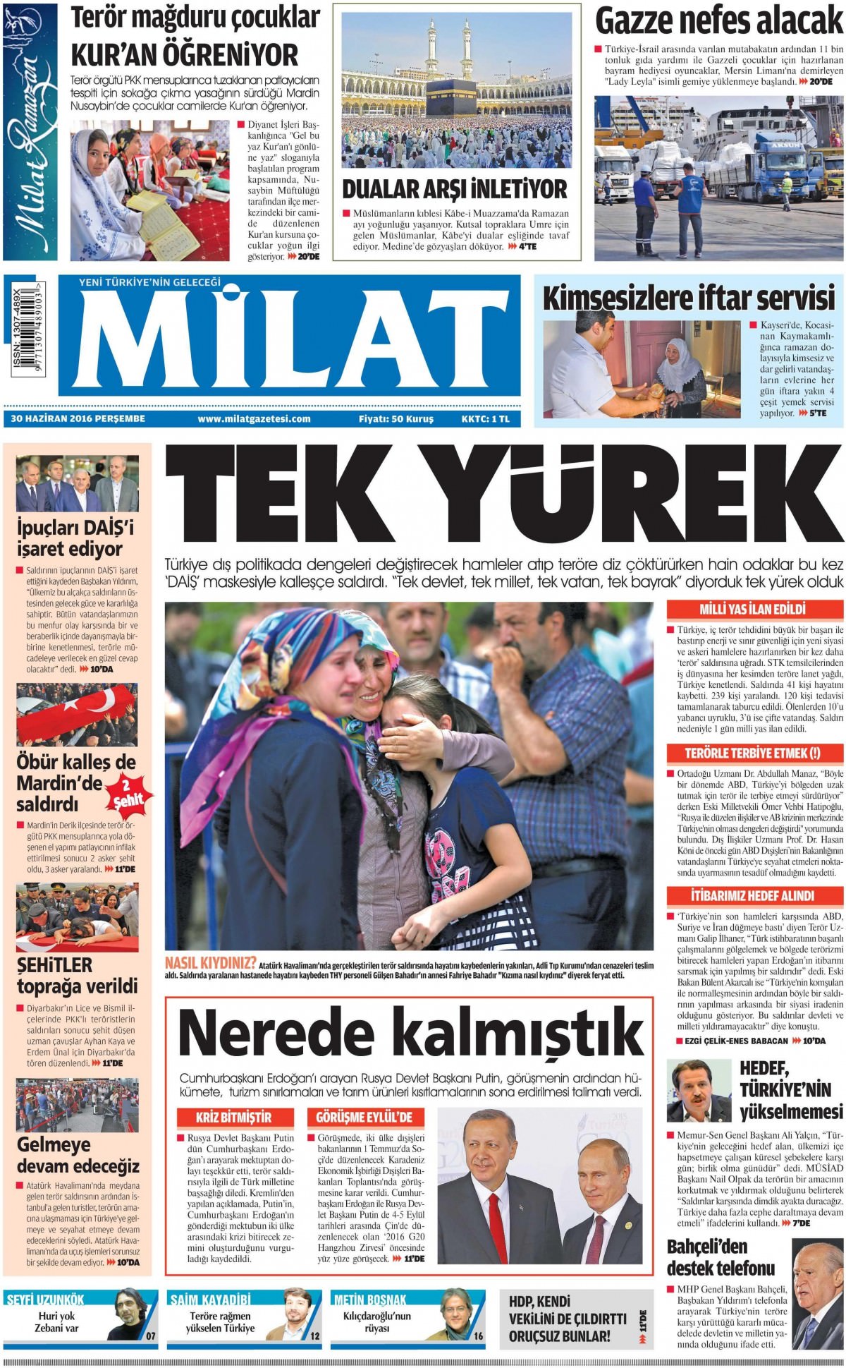 30 Haziran 2016 gazete manşetleri - 9