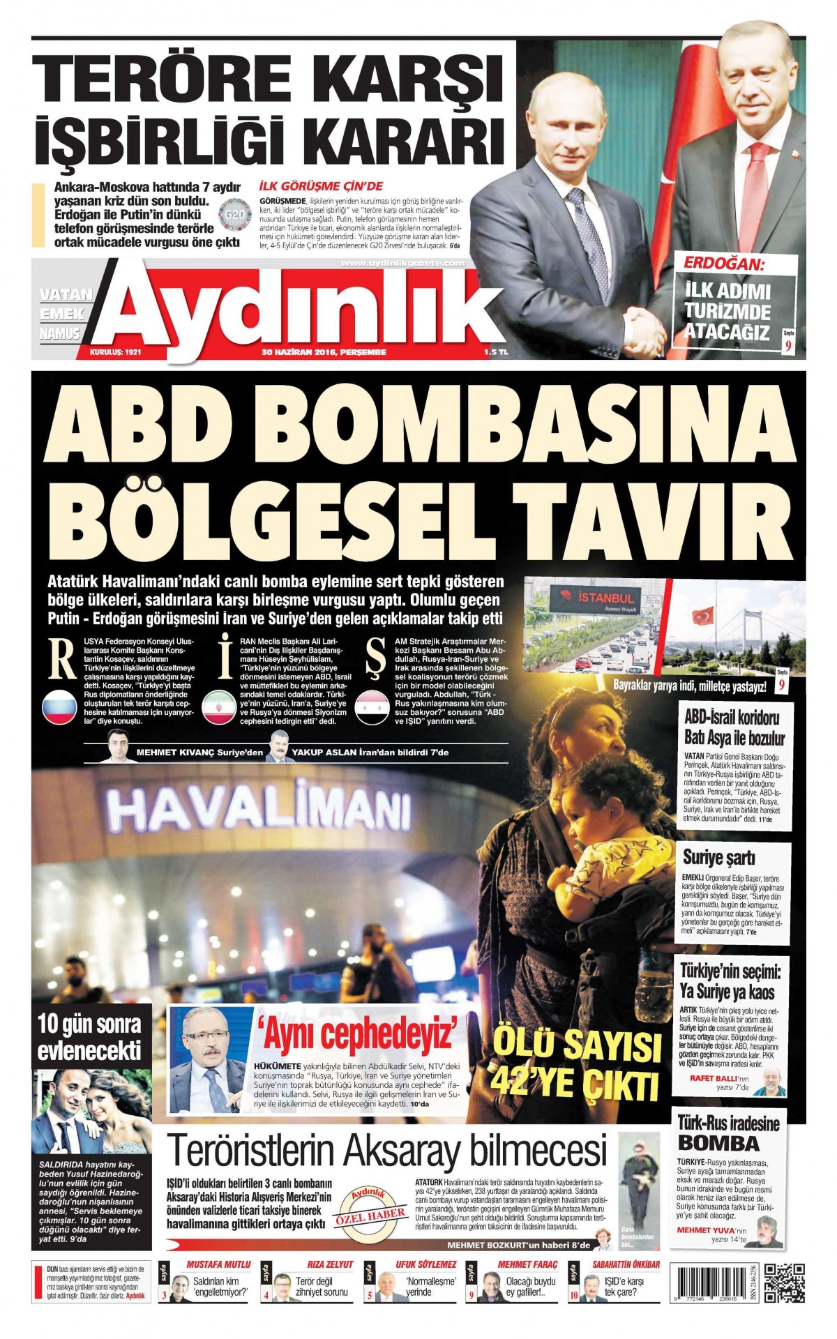 30 Haziran 2016 gazete manşetleri - 6