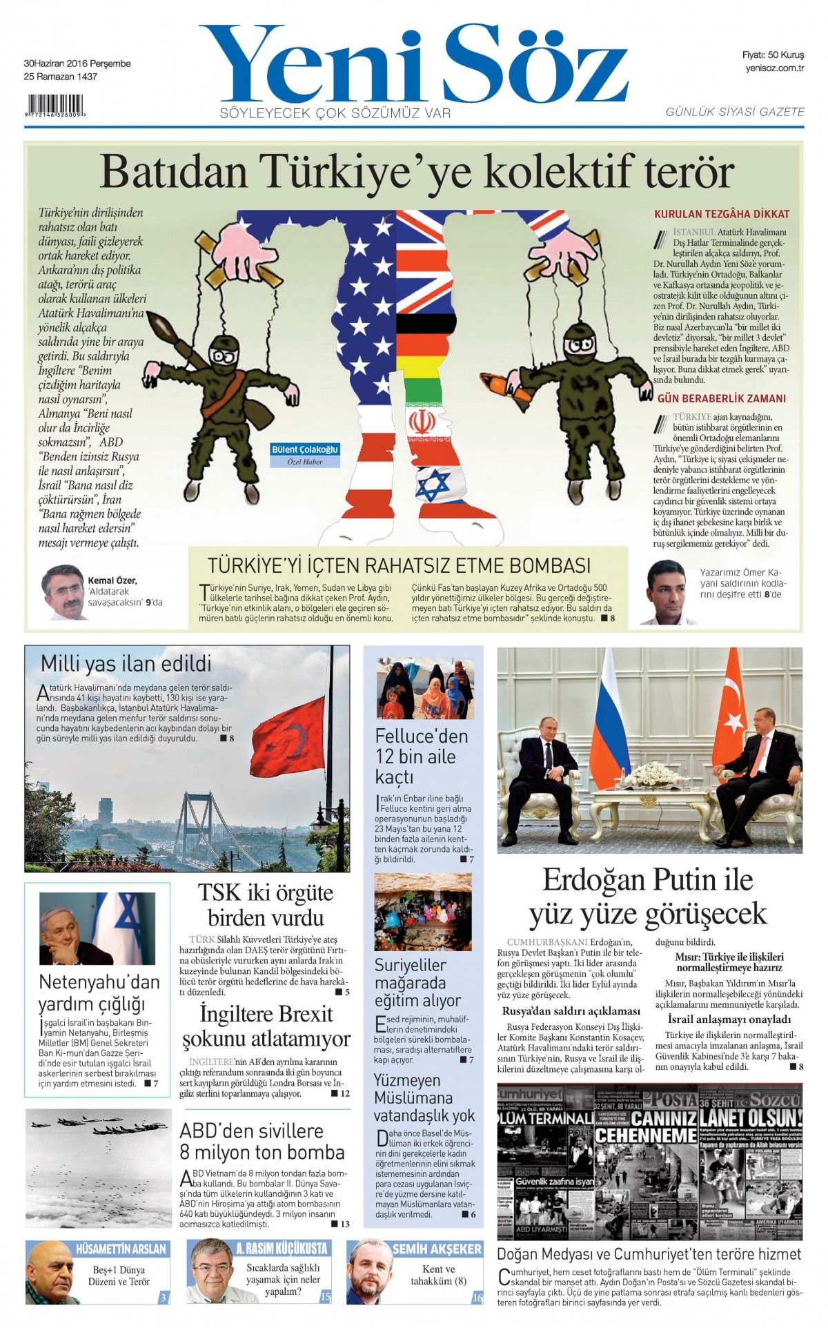 30 Haziran 2016 gazete manşetleri - 14