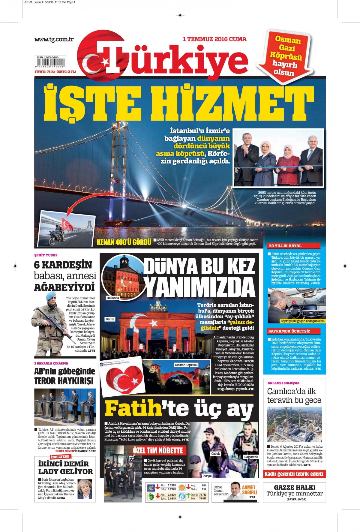 1 Temmuz 2016 gazete manşetleri - 528