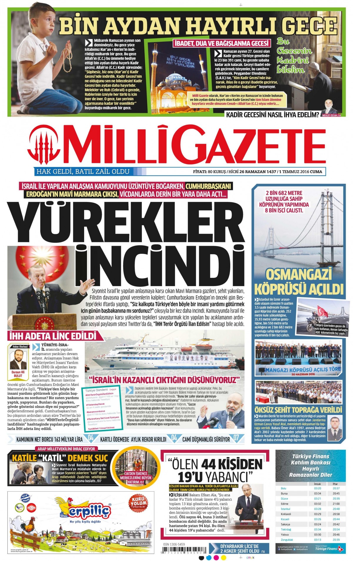 1 Temmuz 2016 gazete manşetleri - 872