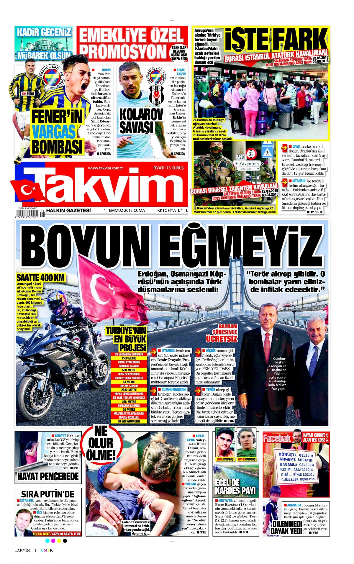 1 Temmuz 2016 gazete manşetleri - 564