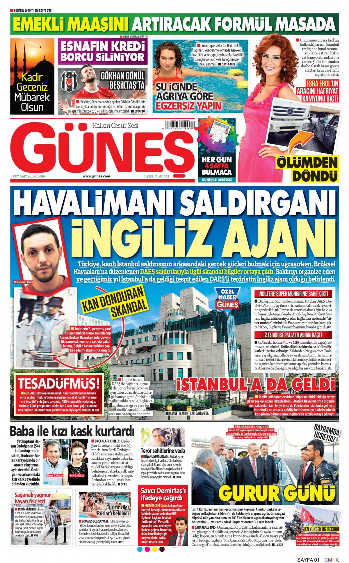 1 Temmuz 2016 gazete manşetleri - 910
