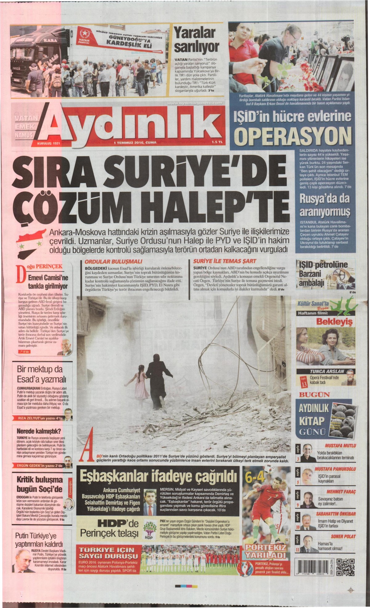 1 Temmuz 2016 gazete manşetleri - 651