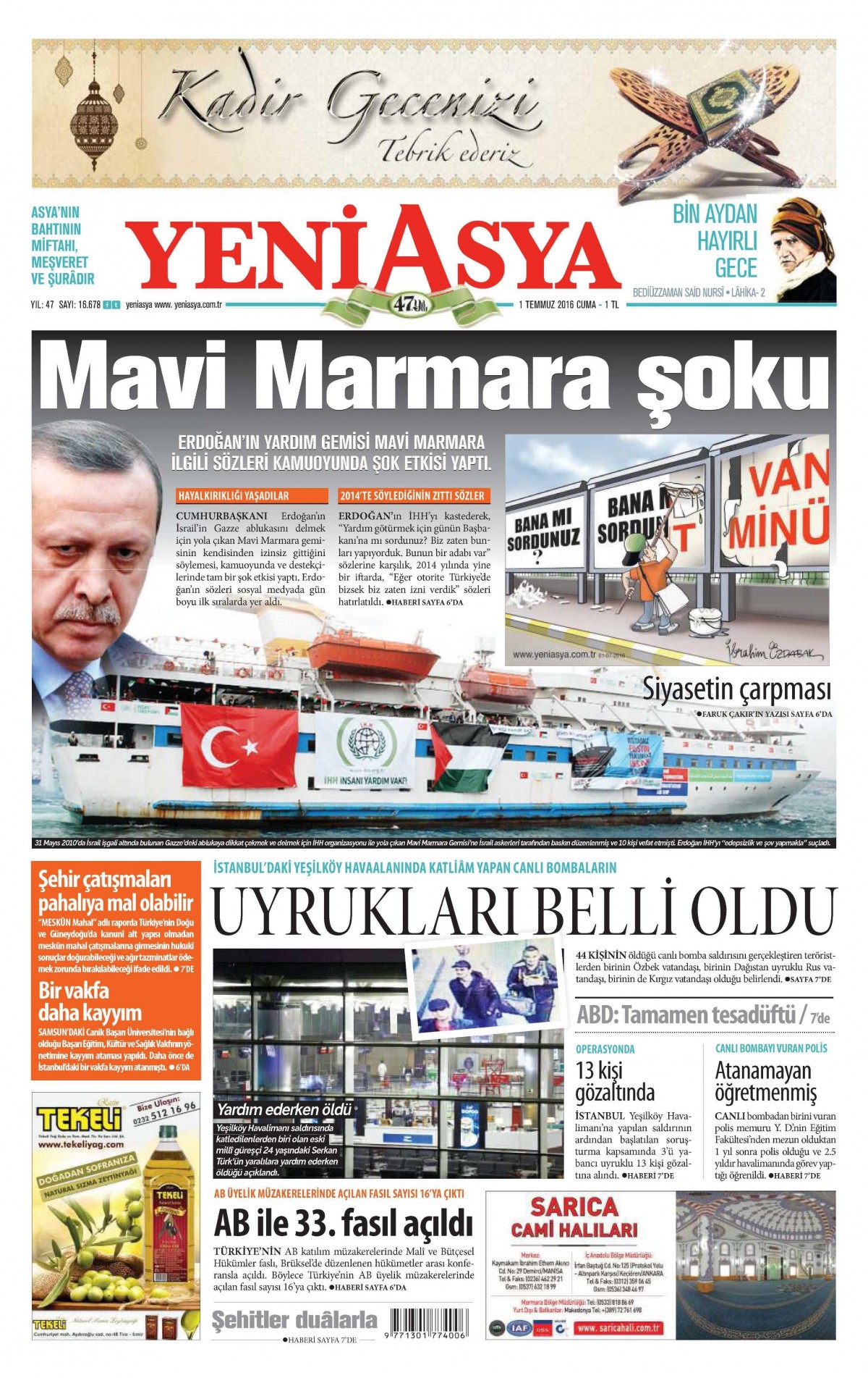 1 Temmuz 2016 gazete manşetleri - 511