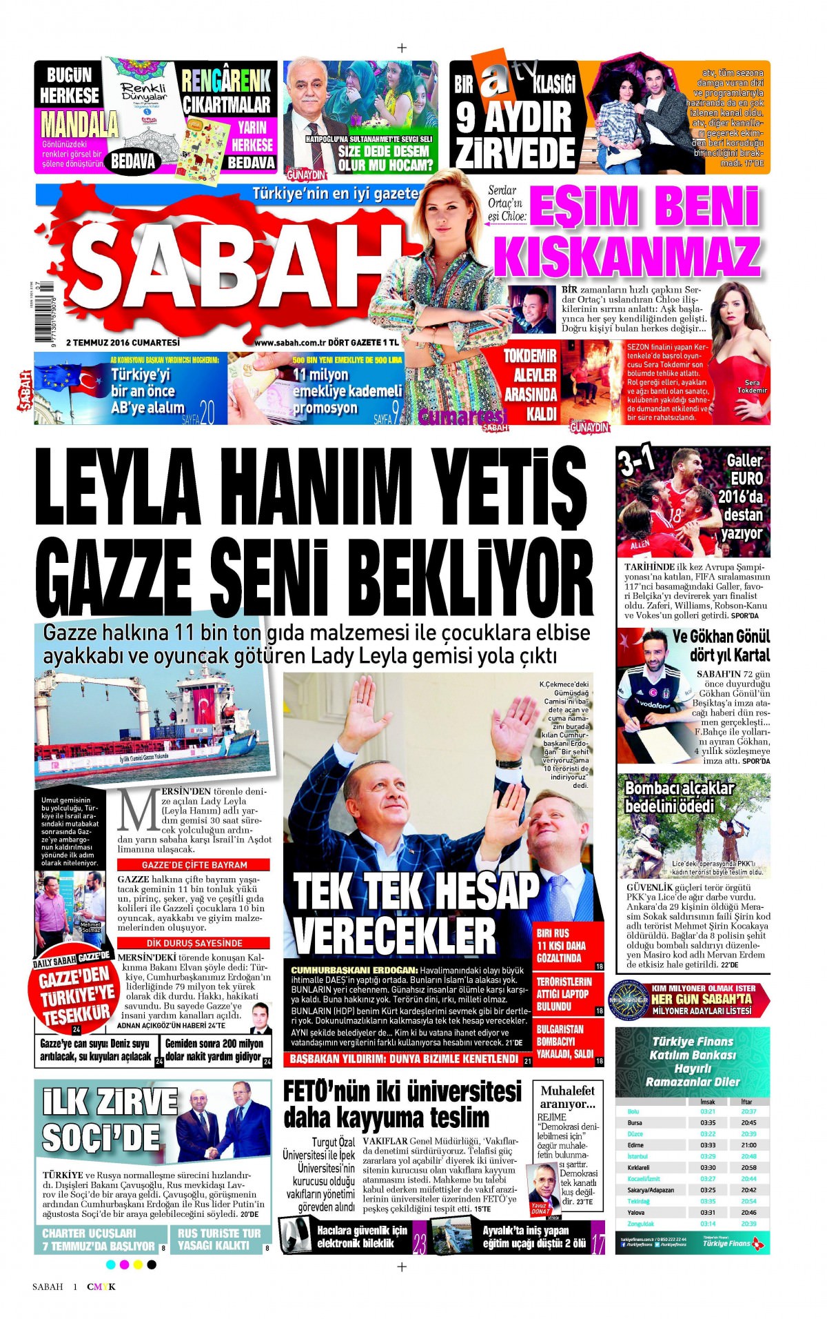 2 Temmuz 2016 gazete manşetleri - 770