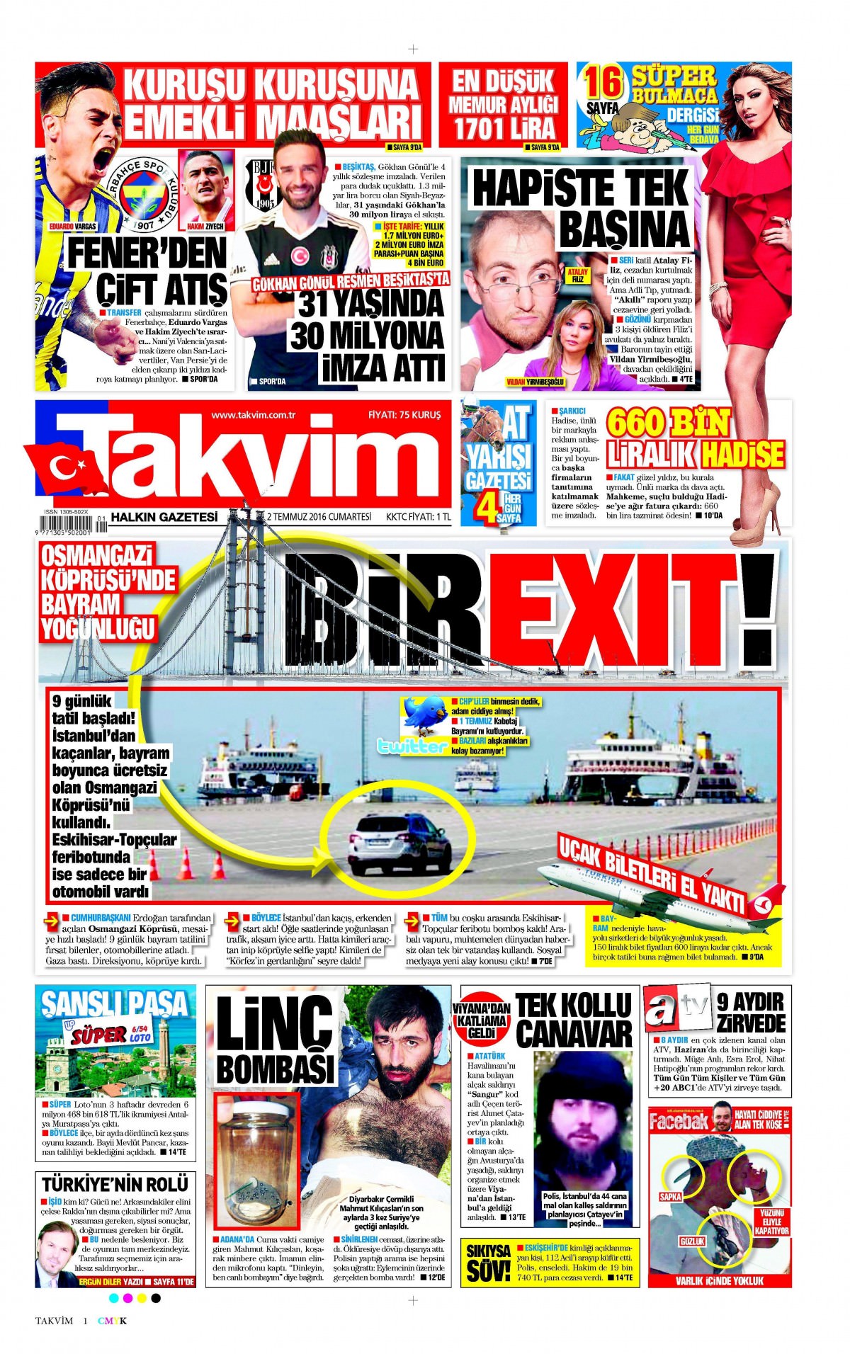 2 Temmuz 2016 gazete manşetleri - 759