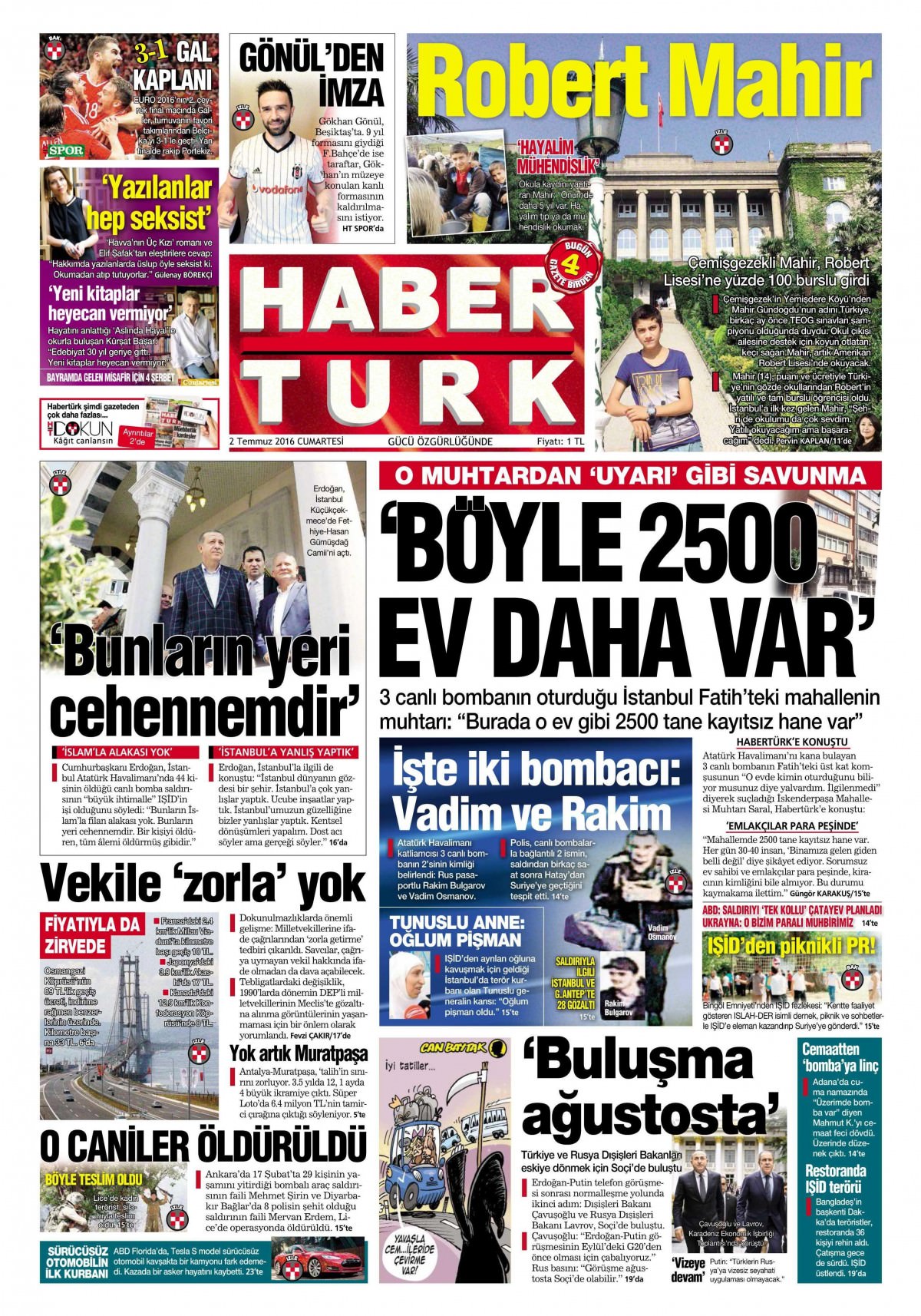 2 Temmuz 2016 gazete manşetleri - 935