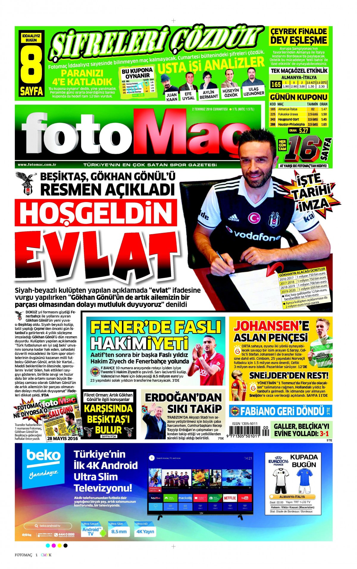 2 Temmuz 2016 gazete manşetleri - 858