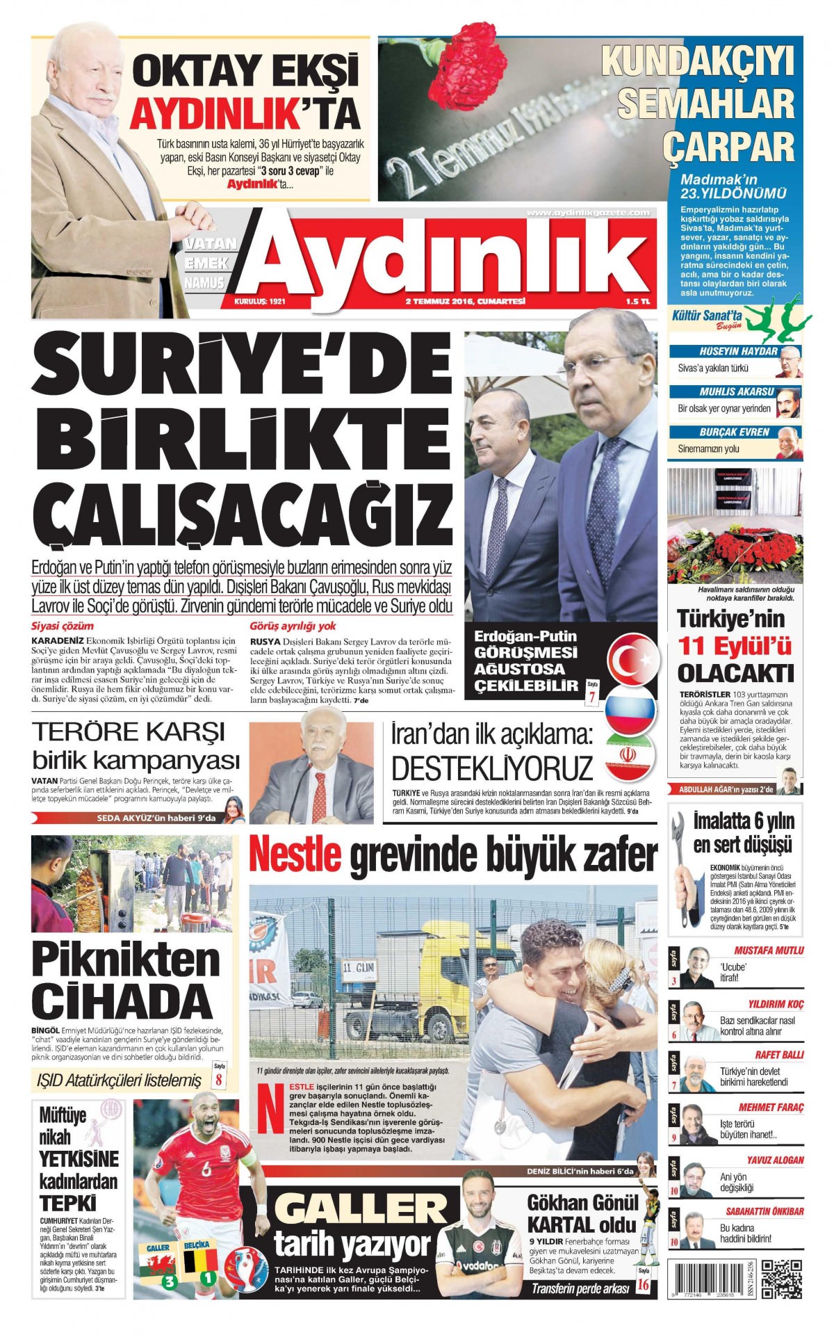 2 Temmuz 2016 gazete manşetleri - 527